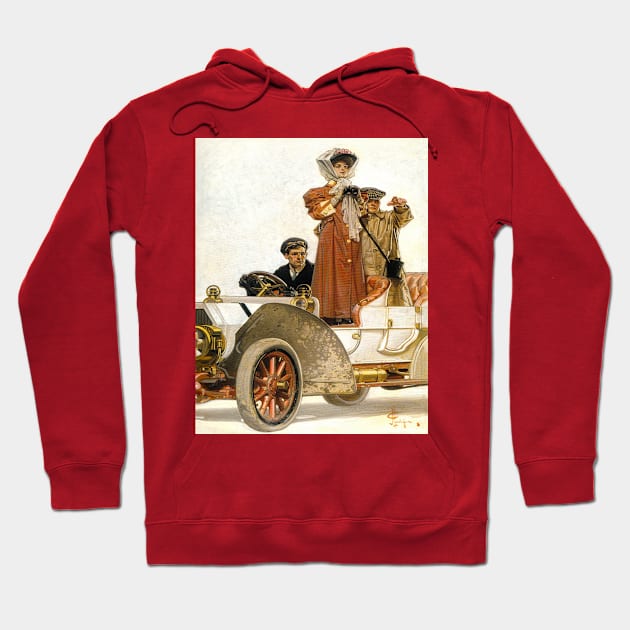 J. C. Leyendecker "A Lady and Her Motorcar" Hoodie by PaperMoonGifts